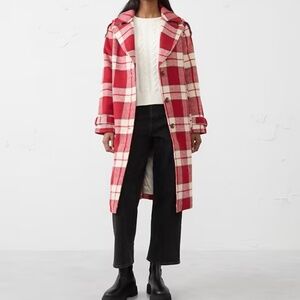 Banana Republic Factory Red Plaid Coat